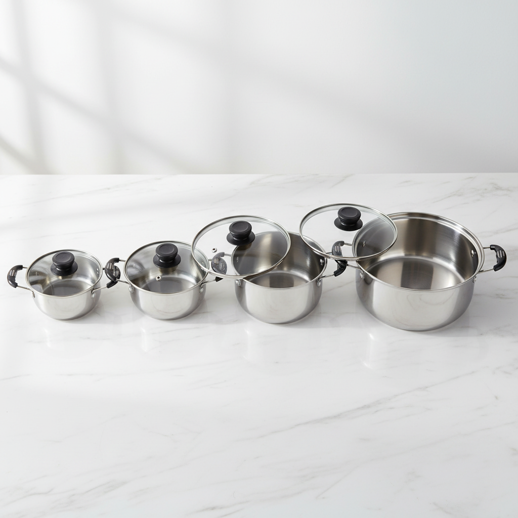 5-Piece Pot Set - Flat Lay