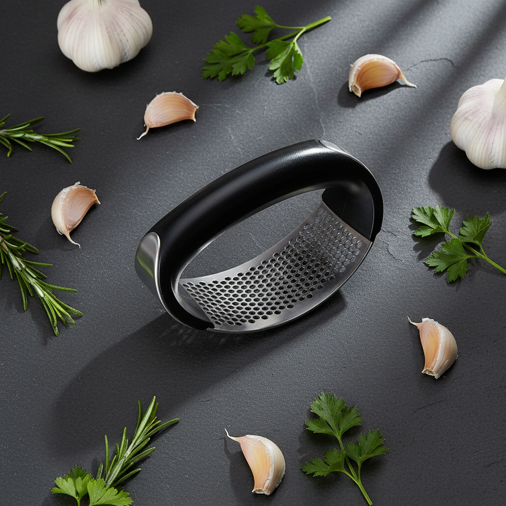 Garlic Press - Flat Lay Dark